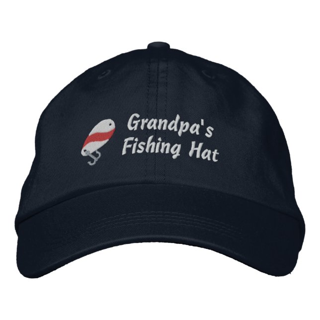 Brodée Nom personnalisable du Casquette de pêche de grand (Devant)