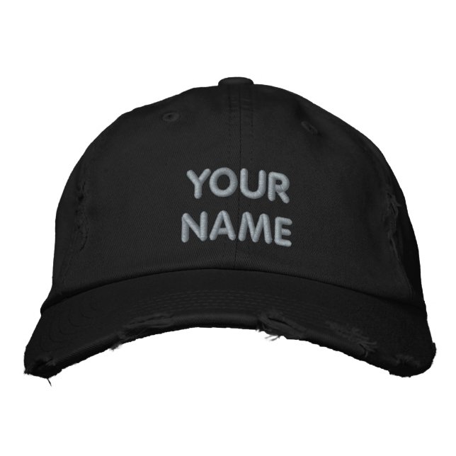 Brodée Nom personnalisé Texte brodé Casquette de baseball (Devant)