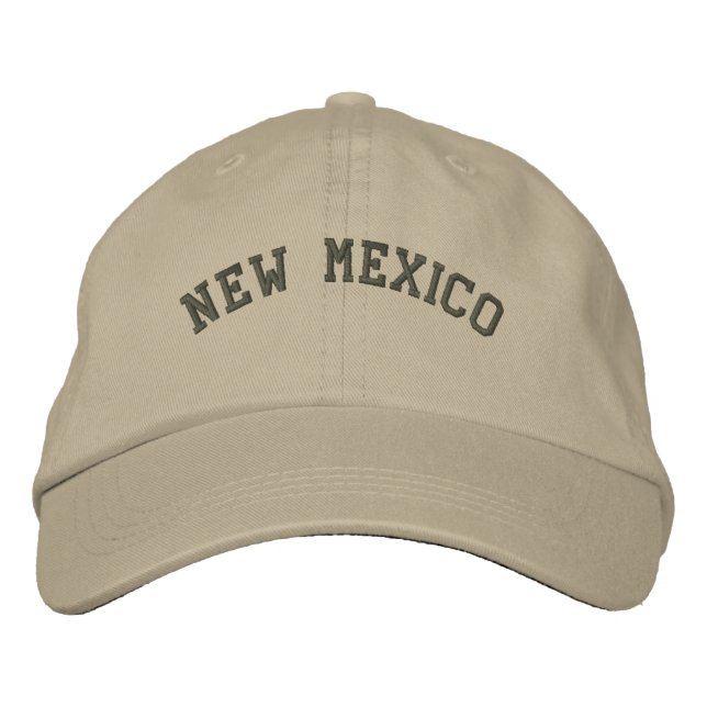 Brodée Nouveau-Mexique Brodé Casquette de base Olive Gree (Devant)