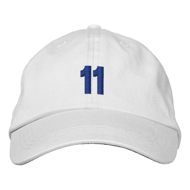 Brodée Numéro 11 Casquette ajustable personnalisé (Devant)