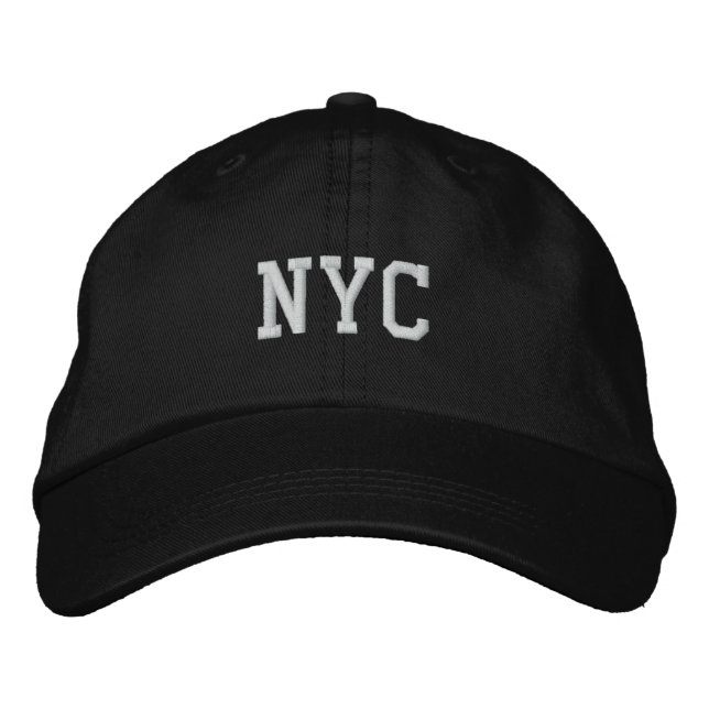 Brodée NYC New York City brodé Casquette ajustable noir (Devant)