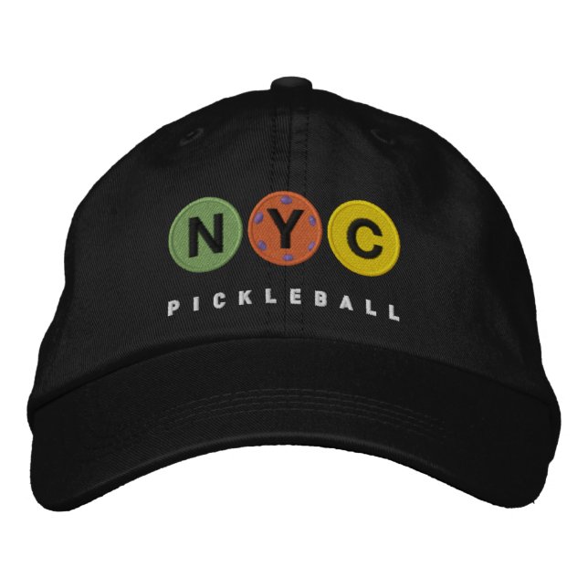 Brodée NYC Pickleball EMBROIDERED casquette noir v2 (Devant)