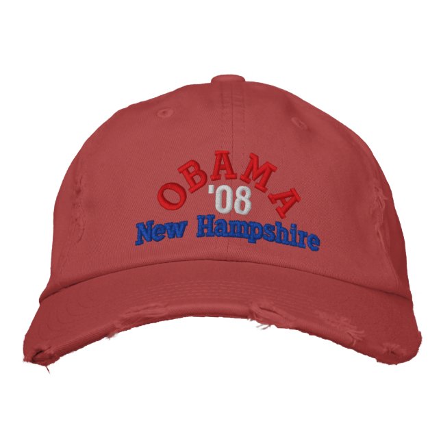 Brodée Obama '08 Casquette du New Hampshire (Devant)