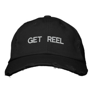 Brodée Obtenir Reel Pêche Casquette brodé noir