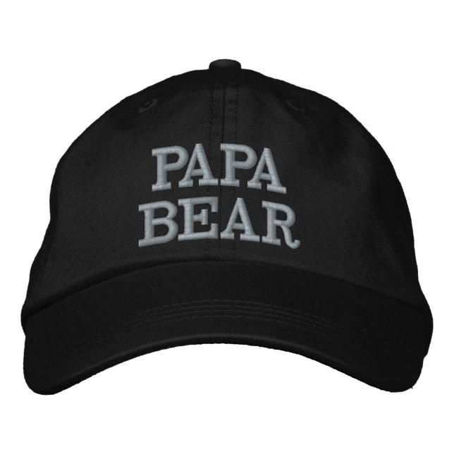 Brodée Papa Bear Casquette | Don du jour du père (Devant)