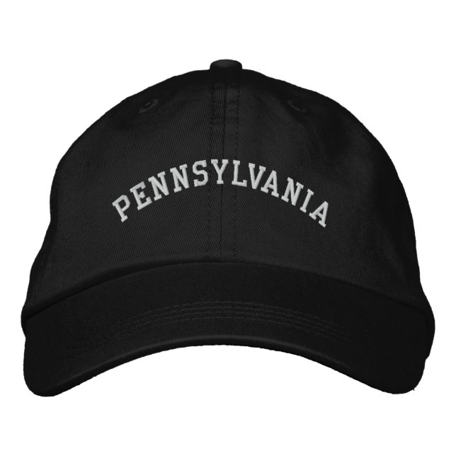 Brodée Pennsylvanie brodé Casquette ajustable noir (Devant)