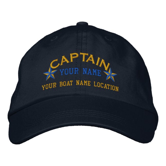 Brodée Personnalisé Sea Captain Stars Ball Casquette Brod (Devant)
