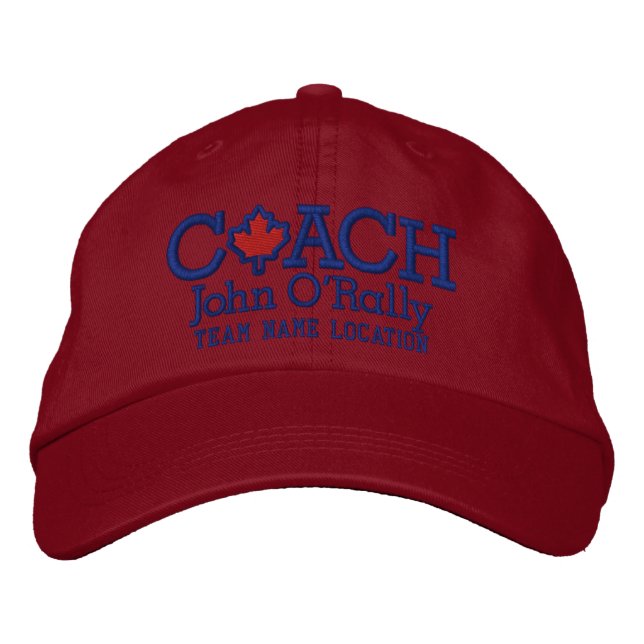 Brodée Personnalisez Coach Canada Casquette Votre Nom Vot (Devant)