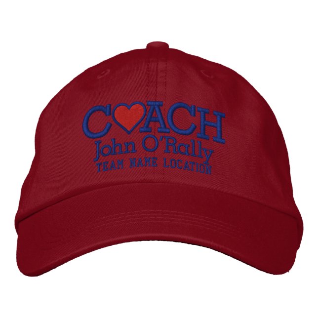 Brodée Personnalisez Coach Love Casquette Votre Nom Votre (Devant)