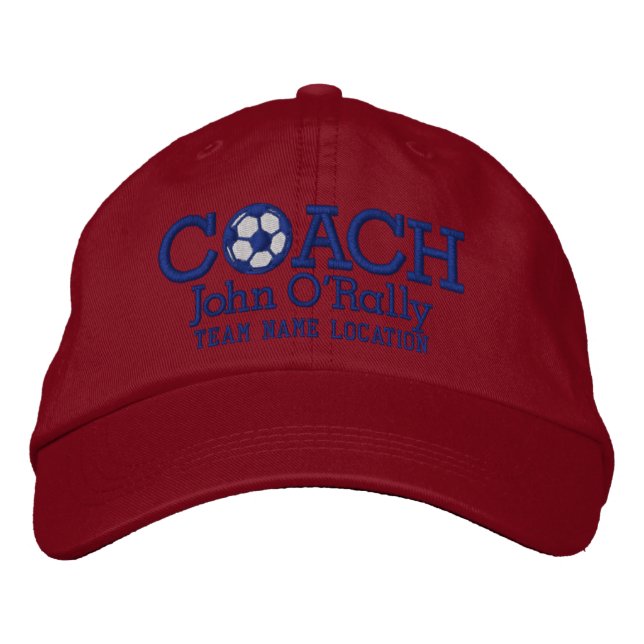 Brodée Personnalisez Soccer Coach Casquette Votre Nom Vot (Devant)