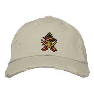 Brodée Pirate Capitaine Crâne Casquette brodé