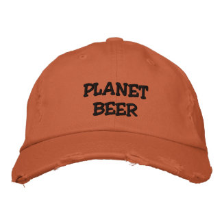Brodée Planet Bière Casquette en détresse (orange)
