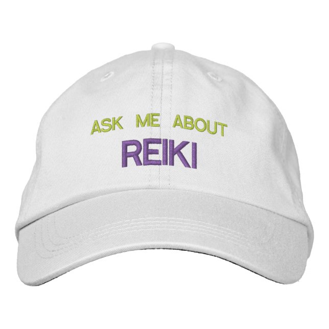 Brodée POSEZ-MOI À PROPOS DE REIKI - Casquette ajustable  (Devant)