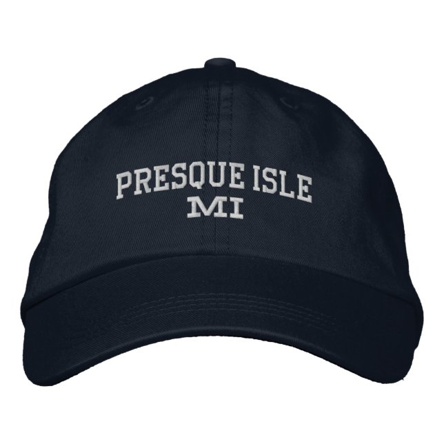 Brodée Presque Isle Michigan Casquette de baseball brodé (Devant)