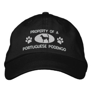 Brodée Propriété d'un Casquette brodé portugais Podengo