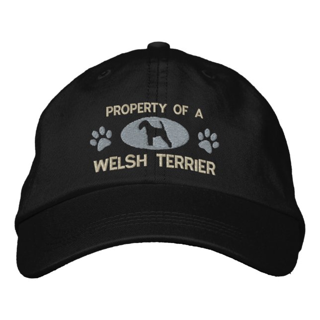 Brodée Propriété d'un Casquette brodé Welsh Terrier (Devant)