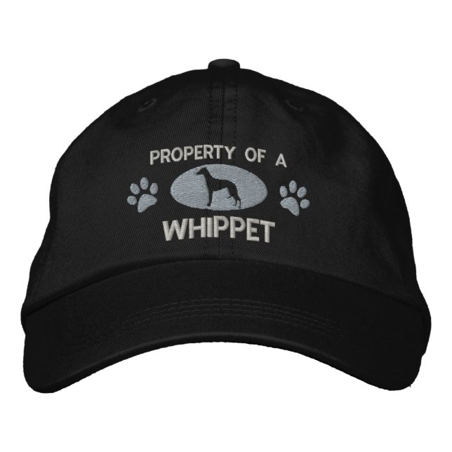 Brodée Propriété d'un Casquette brodé Whippet (Devant)