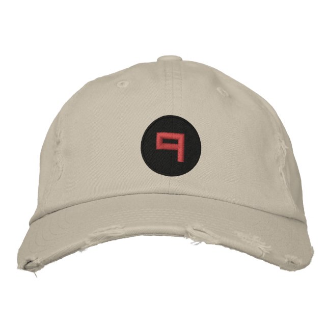 Brodée RED9 Brodé Casquette en détresse 1 (Devant)