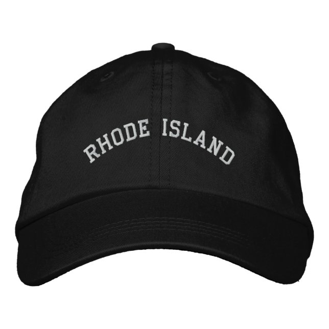 Brodée Rhode Island brodé Casquette réglable noir (Devant)