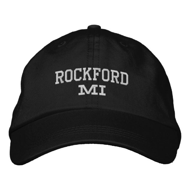 Brodée Rockford Michigan Casquette de baseball brodé (Devant)