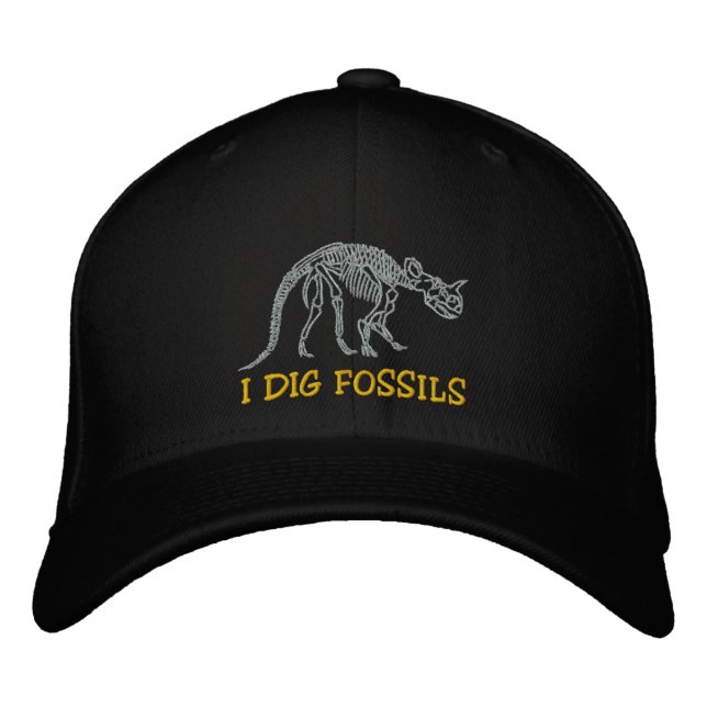 Brodée Rockhound "Je creuse des fossiles" Casquette brodé (Devant)