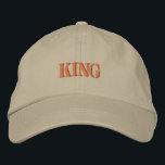 Brodée "Roi" du Casquette ajustable de style kaki<br><div class="desc">Faites une déclaration avec ce casquette kaki avec la saisissante broderie "King" en or.</div>