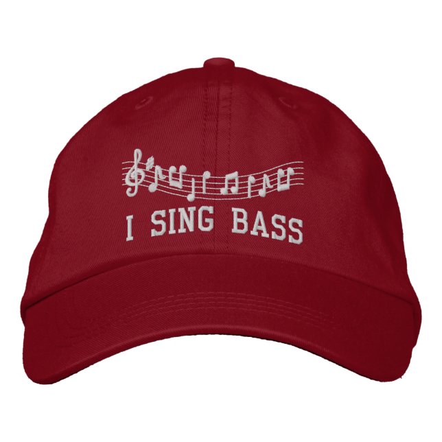 Brodée Rouge brodé I Sing Bass Casquette de musique (Devant)