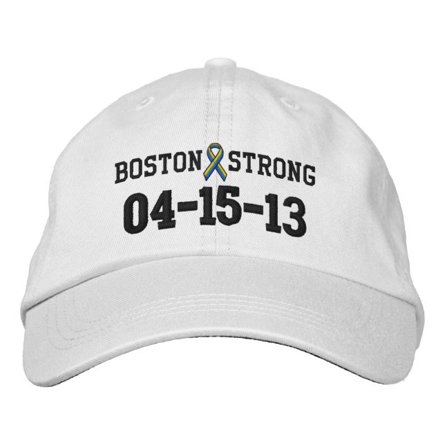Brodée Ruban fort de Boston 04-15-13 Casquette de broderi (Devant)