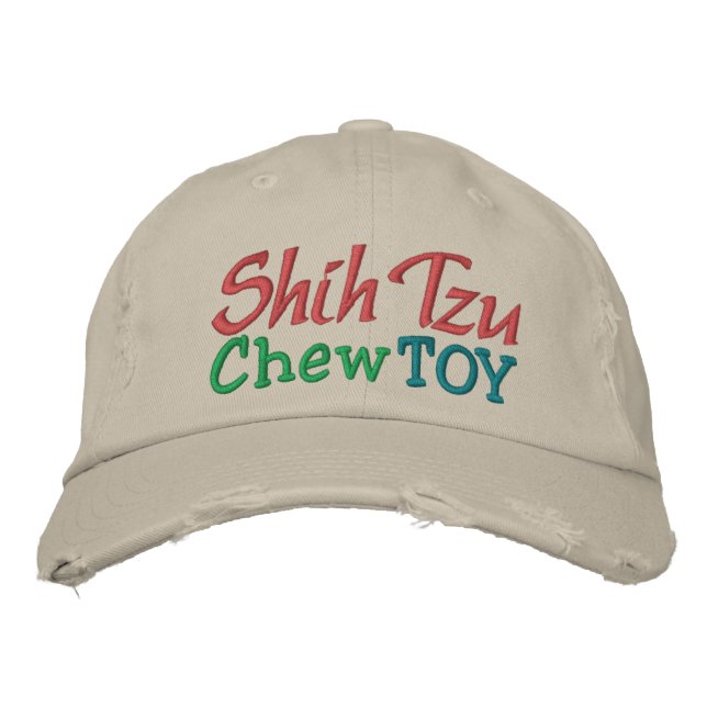 Brodée Shih Tzu Chew Toy Casquette par SRF (Devant)