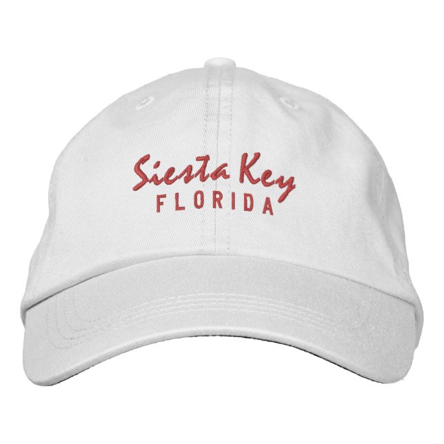 Brodée Siesta Key Florida Casquette de baseball brodé (Devant)