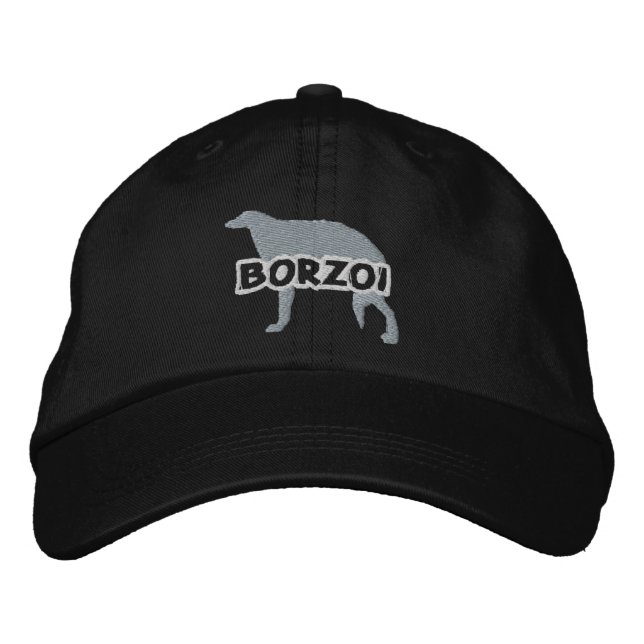 Brodée Silhouette Borzoi Casquette brodé (Devant)