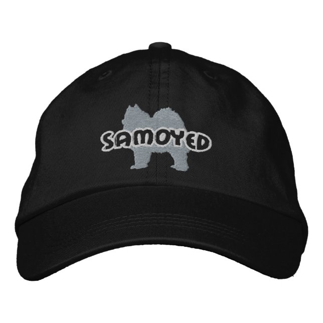 Brodée Silhouette Samoyed Casquette brodé (Devant)