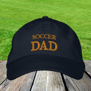 Brodée SOCCER DAD brodé baseball casquette or / marine