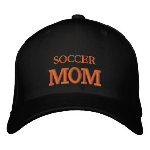 Brodée SOCCER MOM brodé casquette de baseball or / blanc
