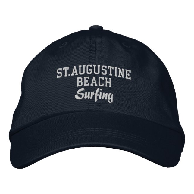 Brodée St. Augustine Beach Surfing Casquette brodé (Devant)