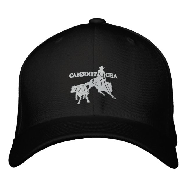 Brodée Stitch Cabernet CHA Noir Casquette Blanc (Devant)