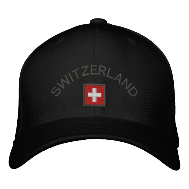 Brodée Suisse Casquette Drapeau Suisse (Devant)