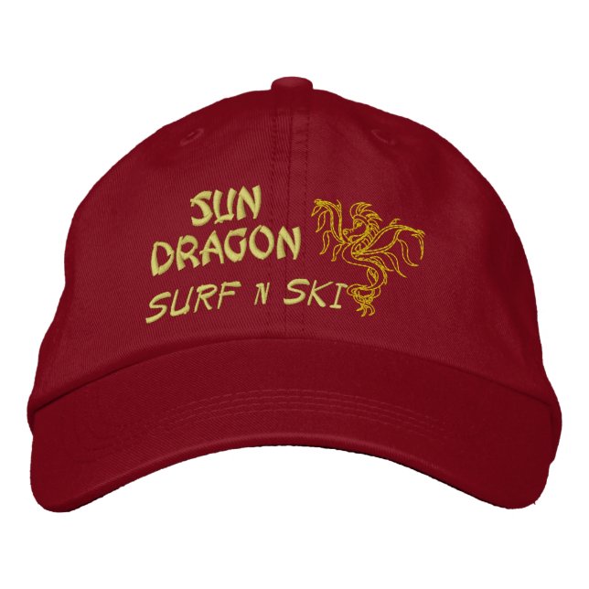 Brodée Surf Sun Dragon sur Casquette de ski (Devant)