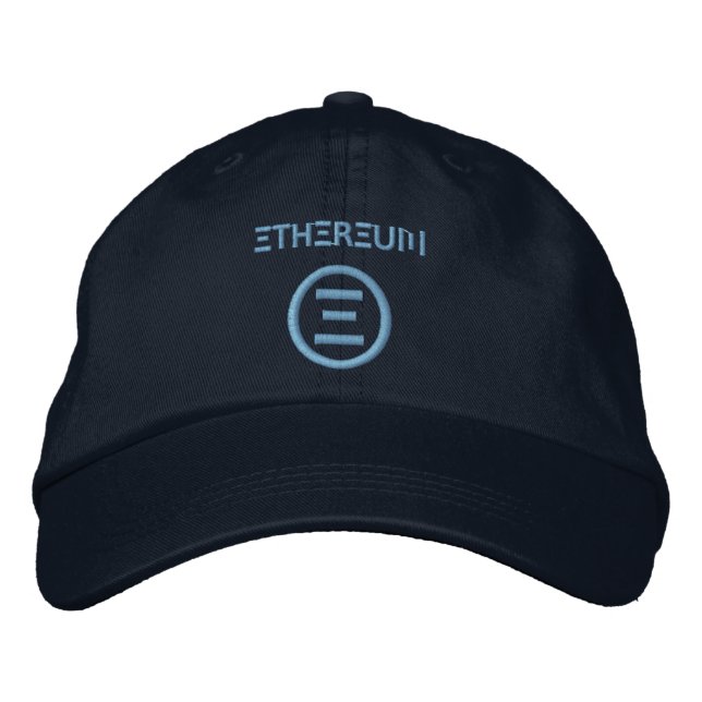 Brodée Symbole Ethereum bleu clair casquette de baseball  (Devant)