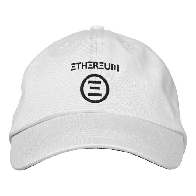 Brodée Symbole Ethereum Casquette ajustable personnalisé (Devant)