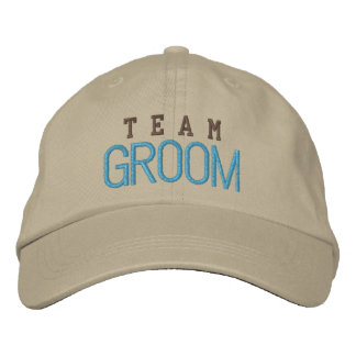 Brodée Team groom esprit bachelor bleu baseball casquette
