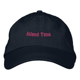 Brodée TEMPS DE L'ÎLE Casquette Navy de voyage élégant Av