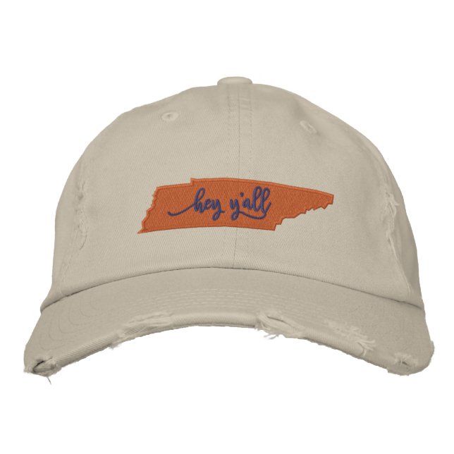 Brodée Tennessee Hey Y'all Casquette - Pierre (Devant)