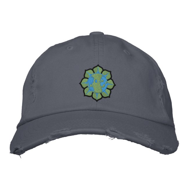 Brodée Terre Fleur Casquette Jour de la Terre (Devant)
