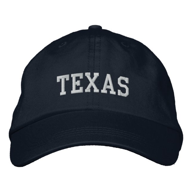 Brodée Texas Brodé Ajustable Casquette Navy (Devant)