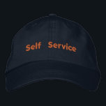 Brodée Texte imprimé libre-service Élégant Casquette d'ha<br><div class="desc">"Self Service à son meilleur. Prenez le contrôle, faites-le vous-même. Donner du pouvoir à votre propre réussite, étape par étape."</div>