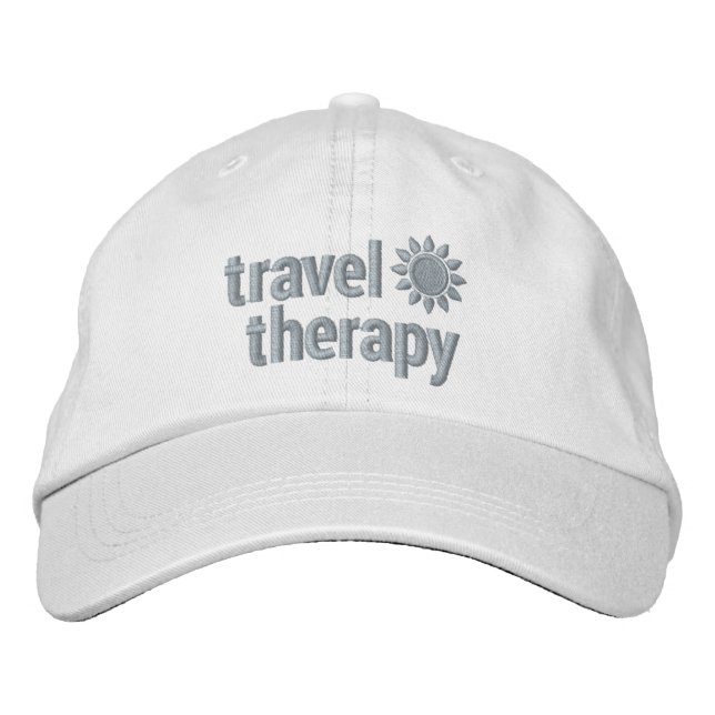 Brodée Thérapie de Voyage Brodé Casquette Blanc & Mint Ve (Devant)