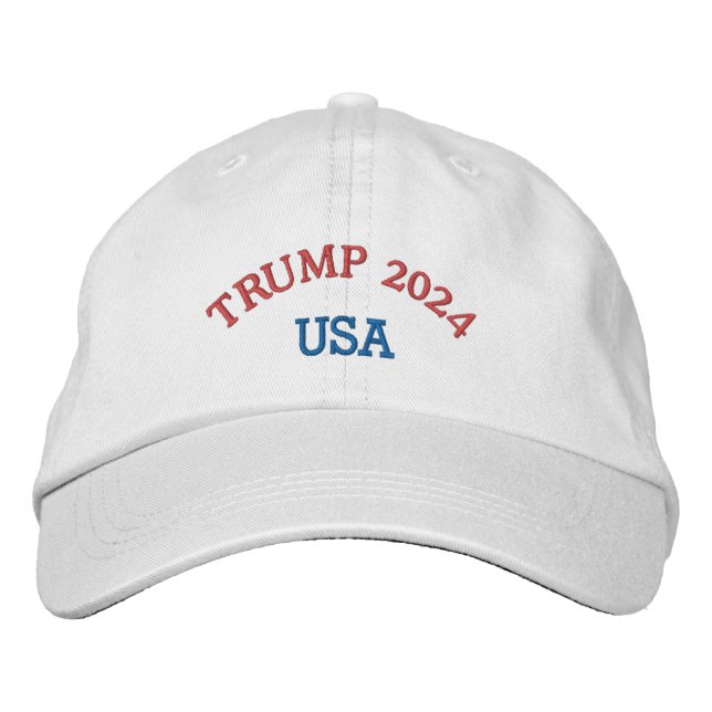 BRODÉE TRUMP 2024 CASQUETTE RÉGLABLE - BLANC (Devant)