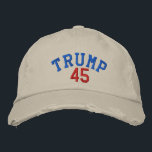 Brodée TRUMP 45 Casquette Twill Chino en détresse - Pierr<br><div class="desc">TRUMP 45 DÉTRUIT CHINO TWILL CASQUETTE - PIERRE. QUI SPORTE ENCORE LES CASQUETTES DU BALL DES 45 ?</div>