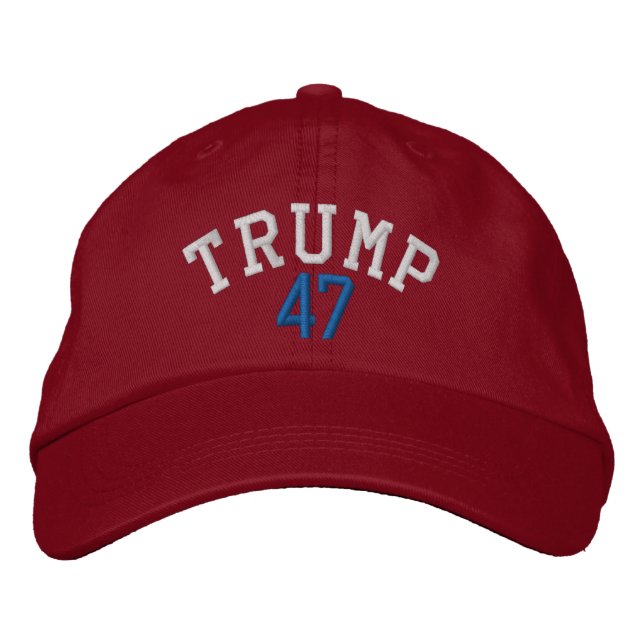 Brodée TRUMP 47 Casquette Flex-it (rouge) (Devant)